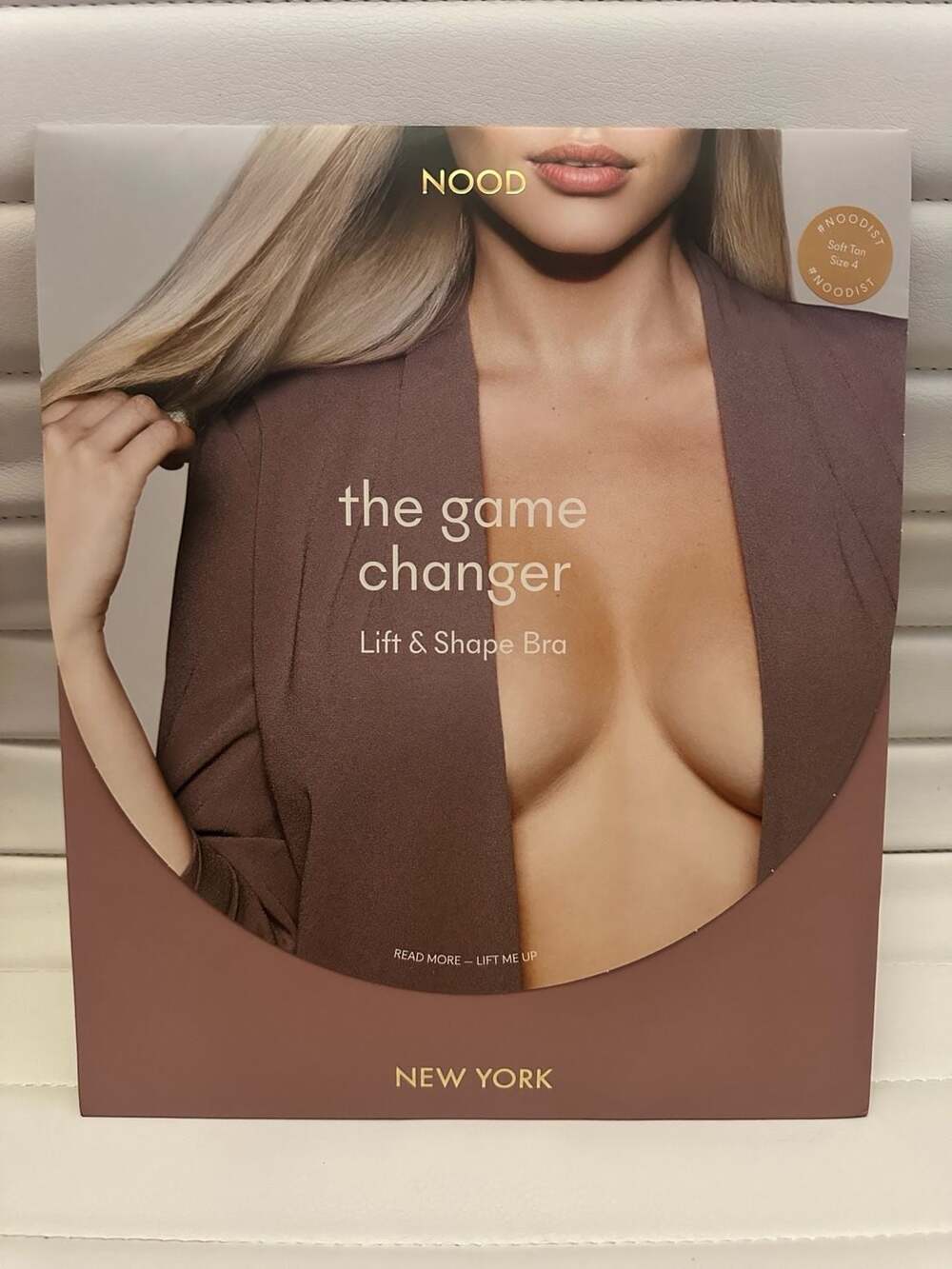 Nood The Game Changer Lift & Shape Adhesive Bra Soft Tan Size 4